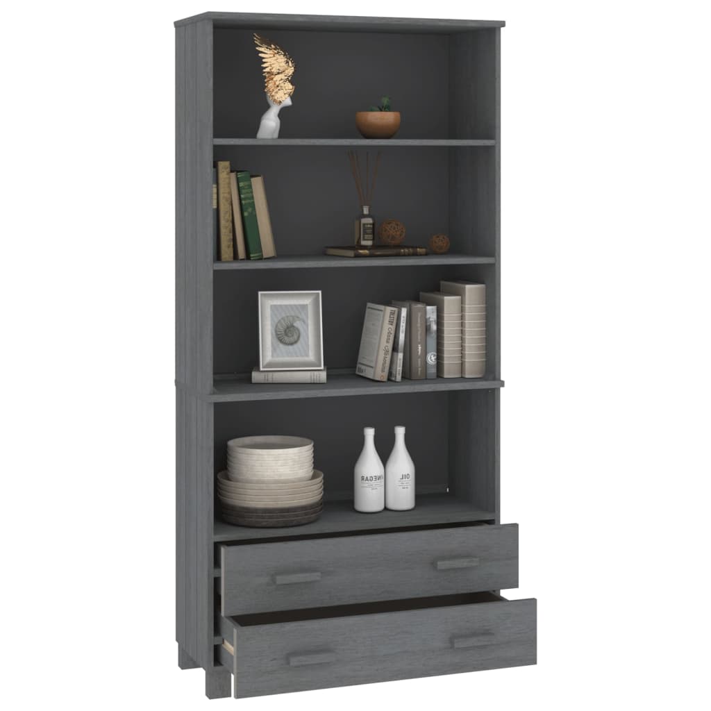 vidaXL Highboard HAMAR Massivholz Kiefer Dunkelgrau