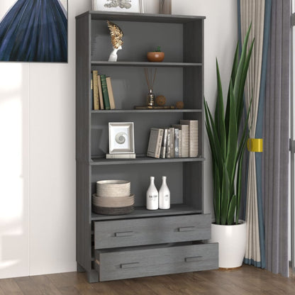 vidaXL Highboard HAMAR Massivholz Kiefer Dunkelgrau