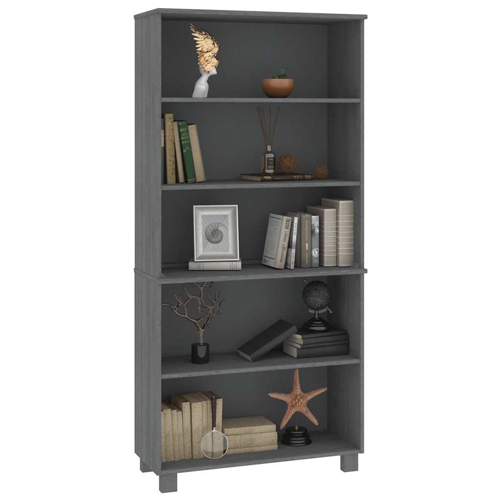 vidaXL Highboard HAMAR Massivholz Kiefer Dunkelgrau