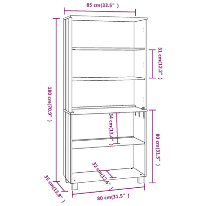 vidaXL Highboard HAMAR Massivholz Kiefer Hellgrau