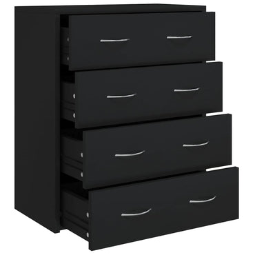 vidaXL Commode à 4 tiroirs 60x30,5x71 cm Noir