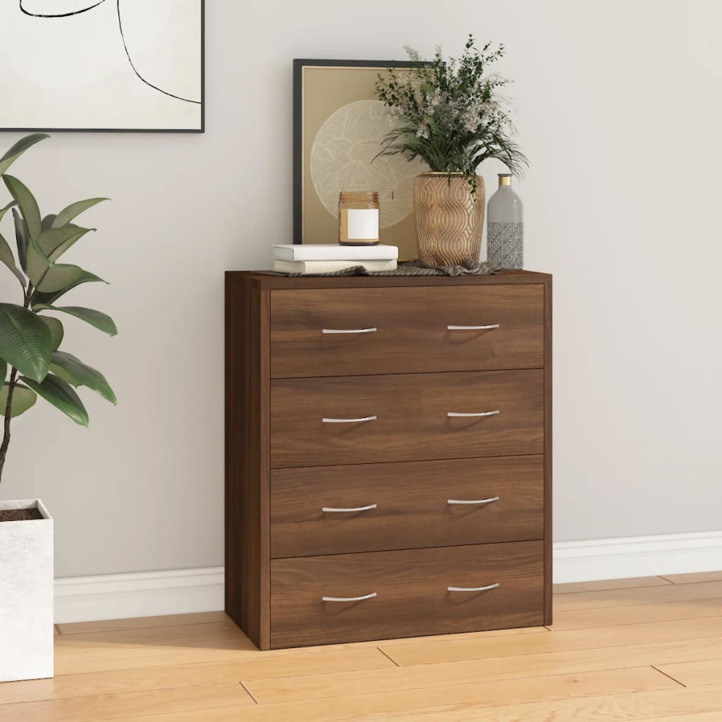 vidaXL Commode 4 tiroirs 60x30,5x71 cm Aspect chêne marron