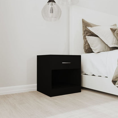 vidaXL Tables de chevet 2 pcs avec tiroir Noir