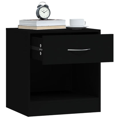 vidaXL Tables de chevet 2 pcs avec tiroir Noir