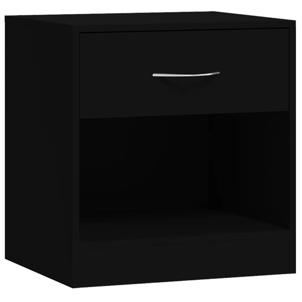 vidaXL Tables de chevet 2 pcs avec tiroir Noir