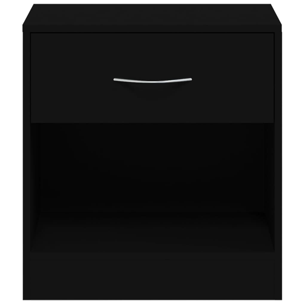 vidaXL Tables de chevet 2 pcs avec tiroir Noir