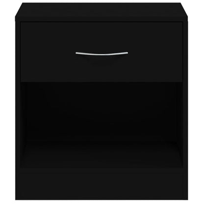 vidaXL Tables de chevet 2 pcs avec tiroir Noir