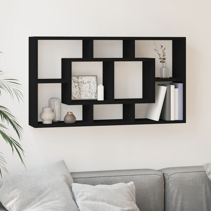 vidaXL Étagère murale à 8 compartiments Noir