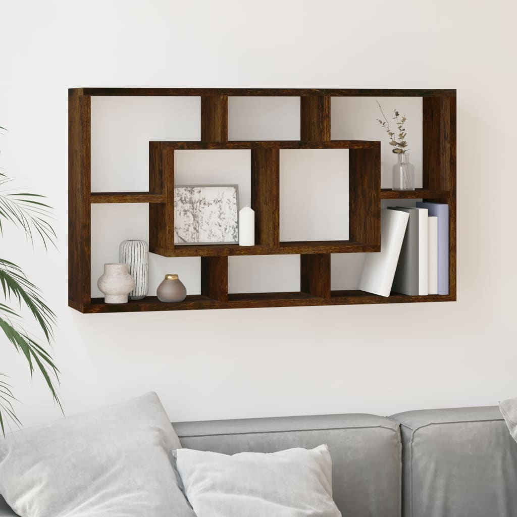 vidaXL Étagère murale 8 compartiments chêne fumé