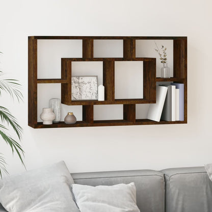 vidaXL Étagère murale 8 compartiments chêne fumé