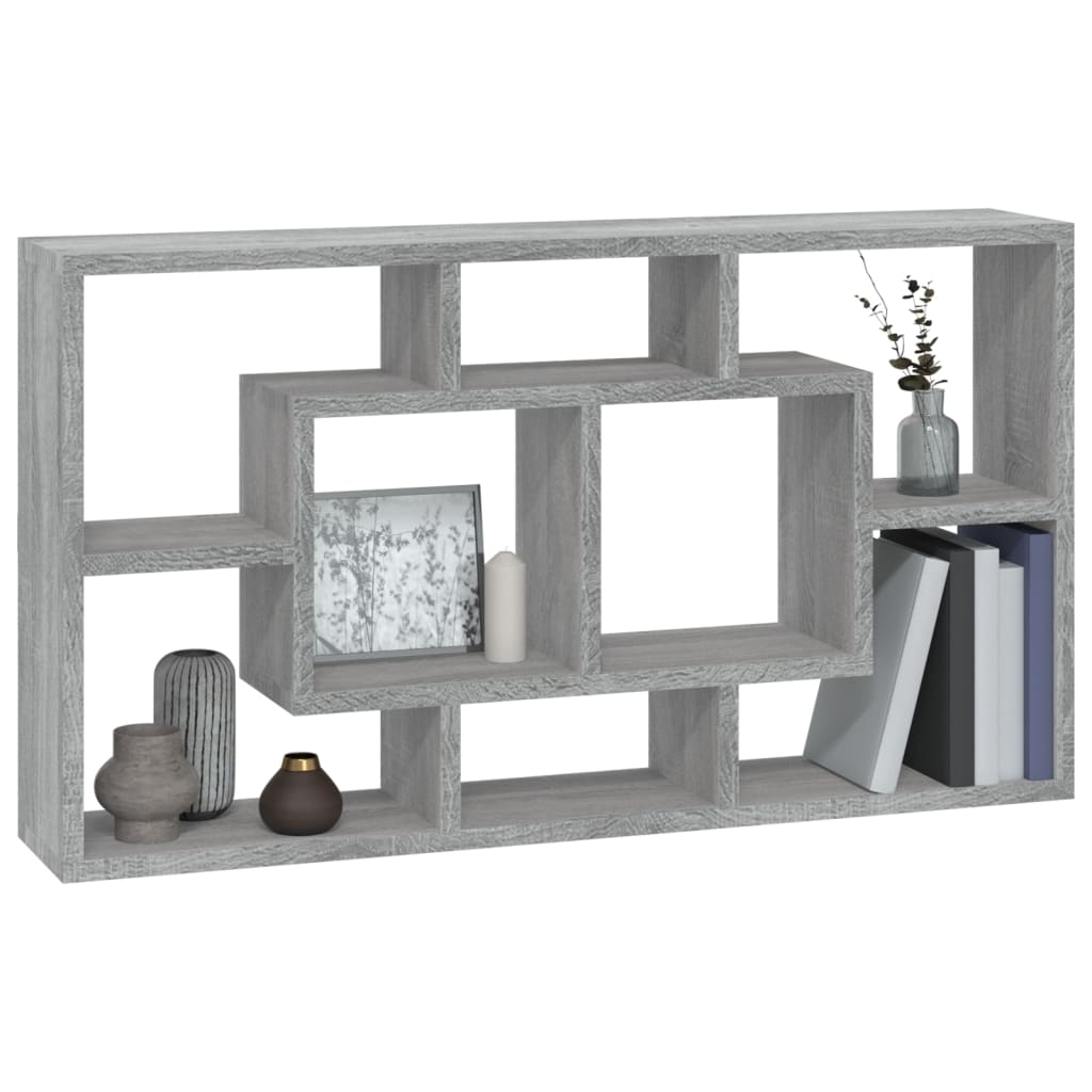vidaXL Étagère murale 8 compartiments Gris Sonoma