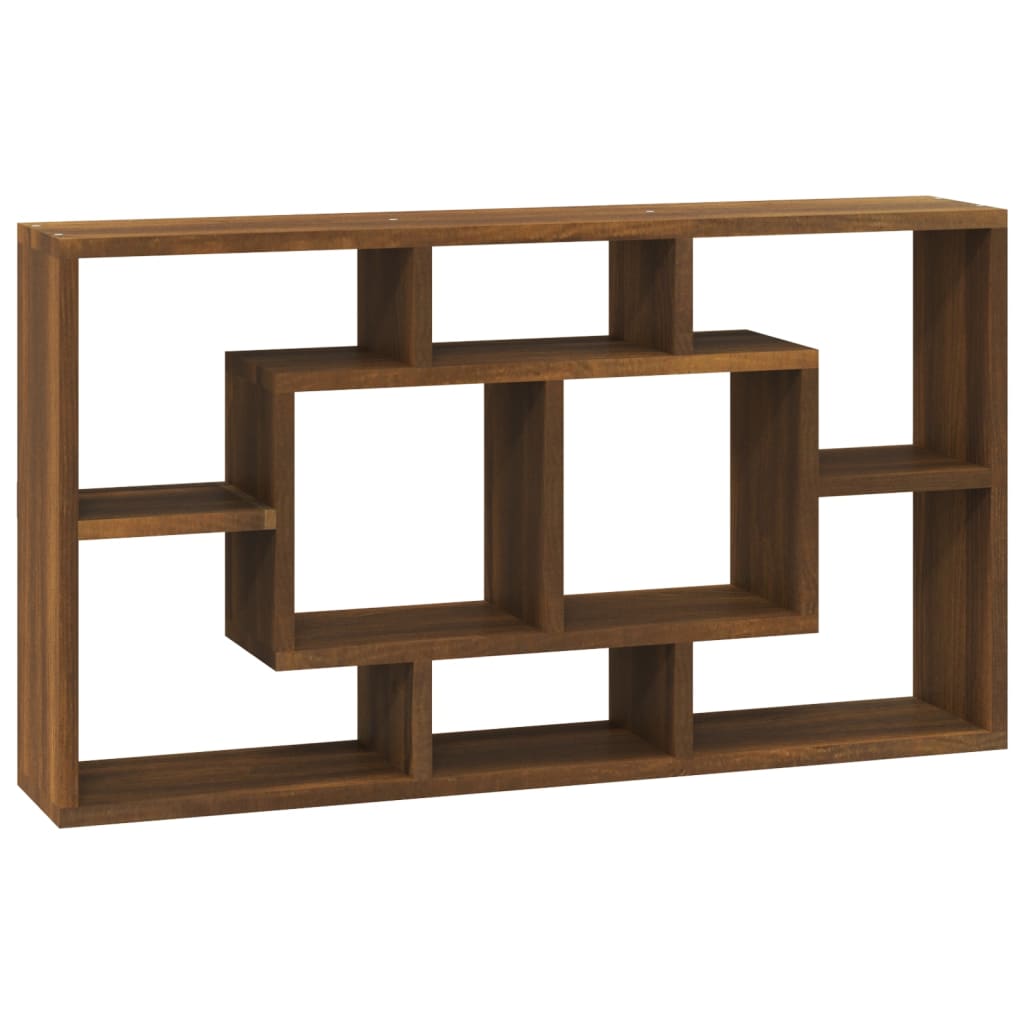 vidaXL Étagère murale 8 compartiments Aspect Chêne Marron
