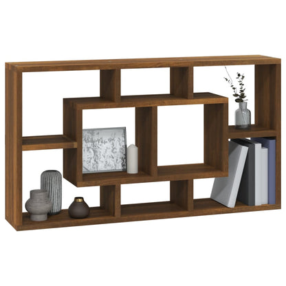 vidaXL Étagère murale 8 compartiments Aspect Chêne Marron