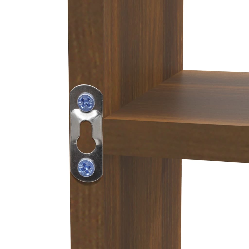 vidaXL Étagère murale 8 compartiments Aspect Chêne Marron