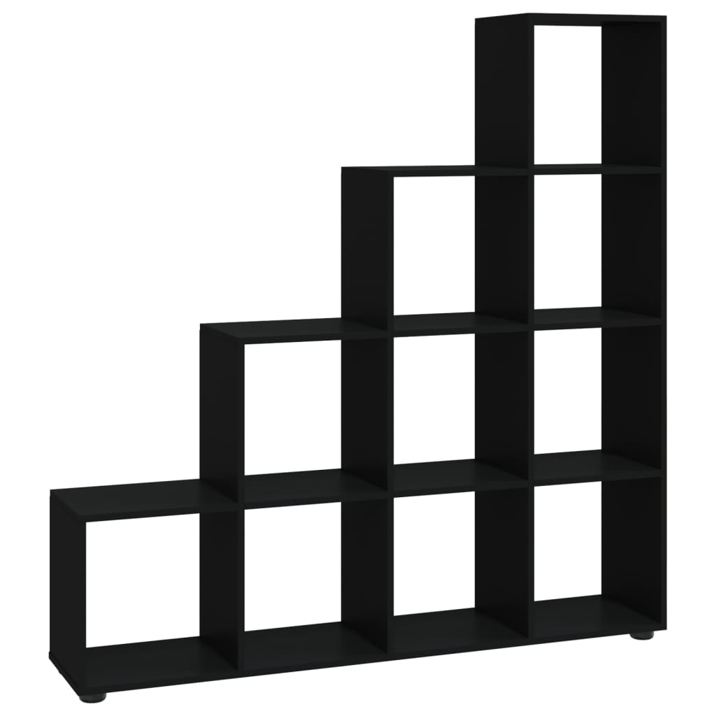 vidaXL Treppenregal Schwarz 142 cm Holzwerkstoff