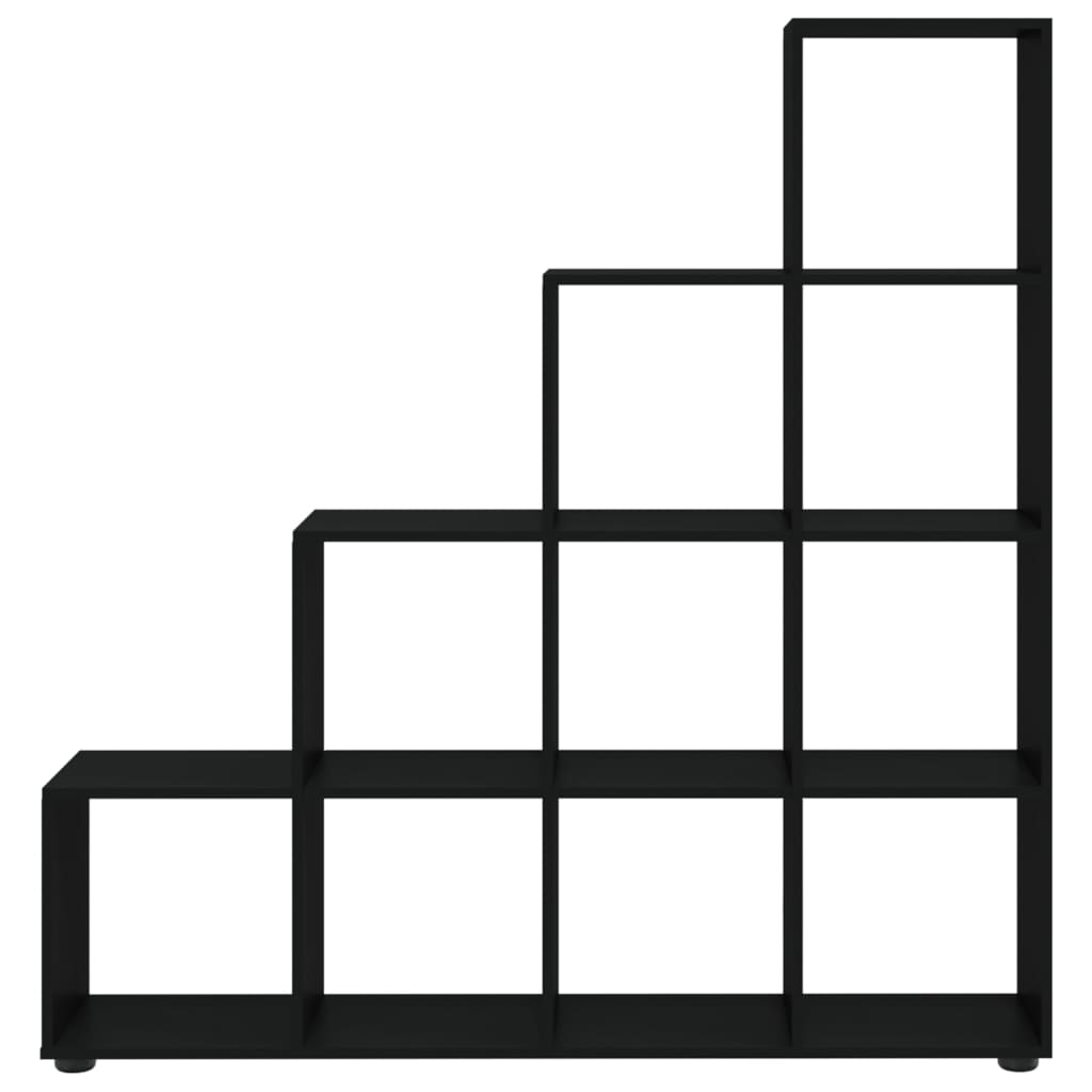 vidaXL Treppenregal Schwarz 142 cm Holzwerkstoff