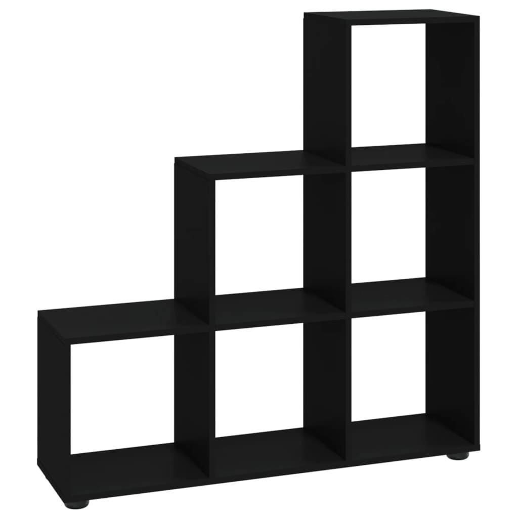 vidaXL Treppenregal Schwarz 107 cm Holzwerkstoff