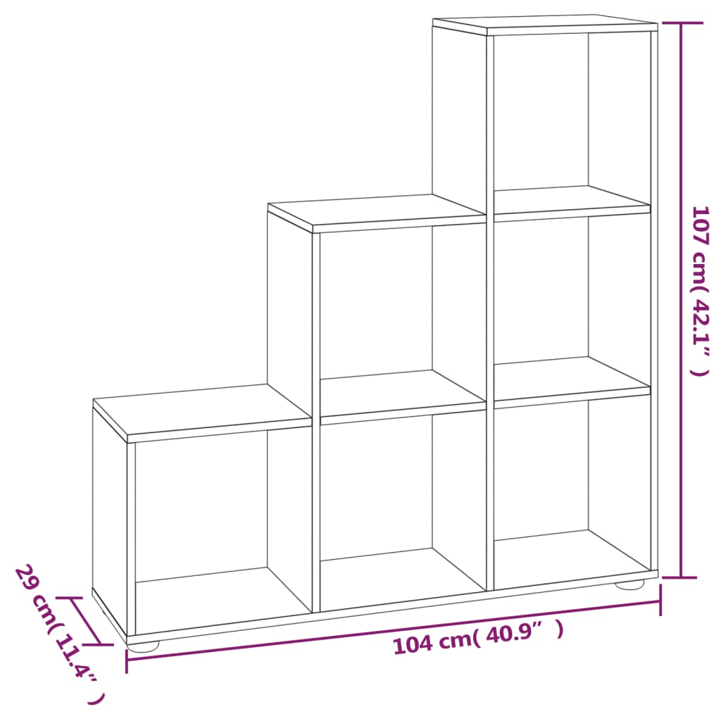 vidaXL Treppenregal Braun Eichen-Optik 107 cm Holzwerkstoff