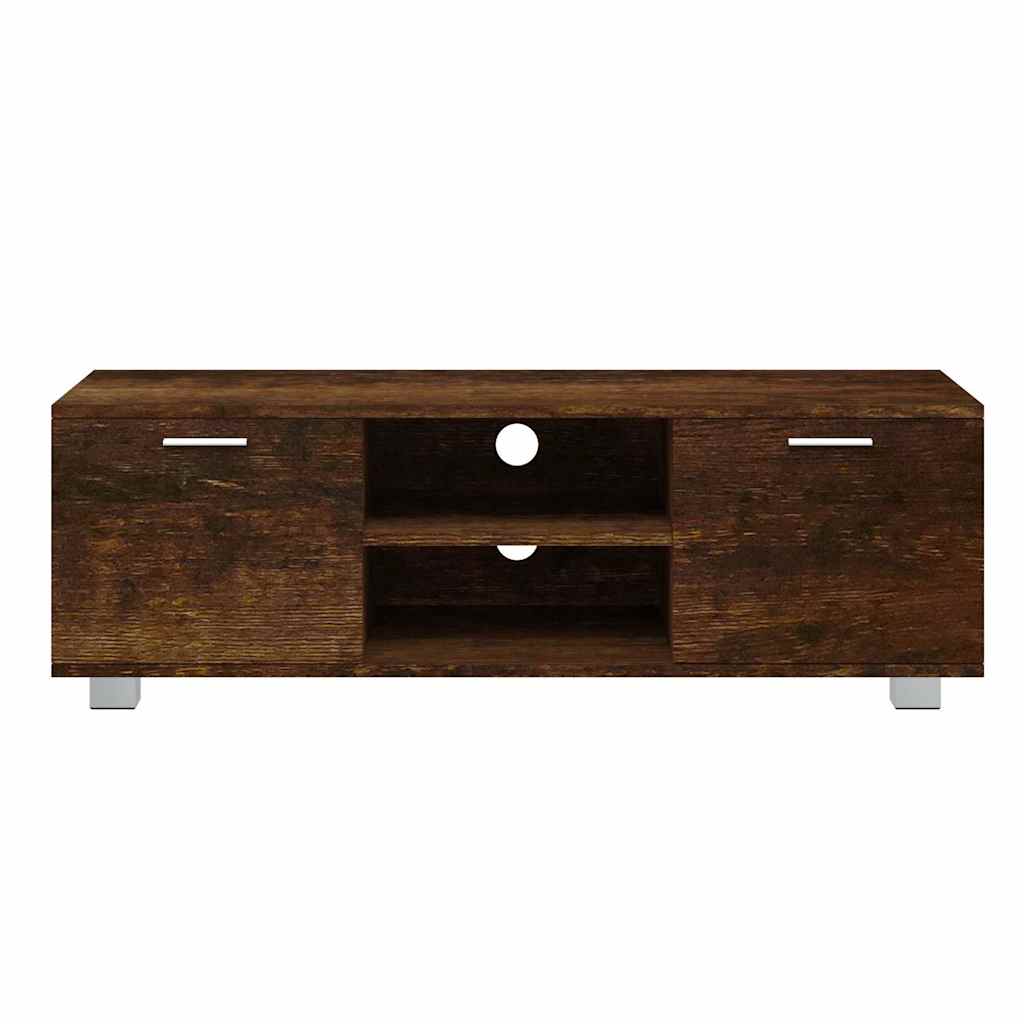 vidaXL Meuble TV chêne fumé 120x40,5x35 cm bois d'ingénierie