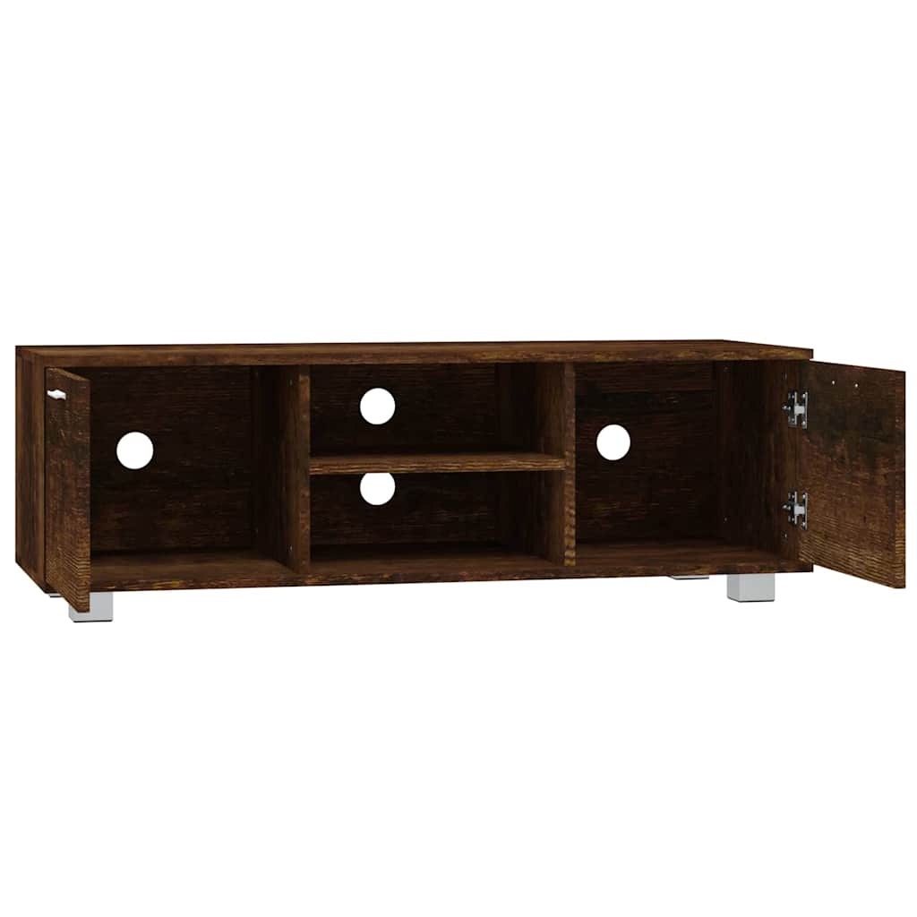 vidaXL Meuble TV chêne fumé 120x40,5x35 cm bois d'ingénierie