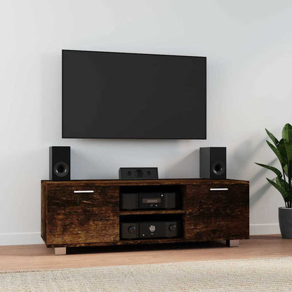 vidaXL Meuble TV chêne fumé 120x40,5x35 cm bois d'ingénierie