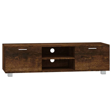 vidaXL Meuble TV chêne fumé 140x40,5x35 cm Aggloméré