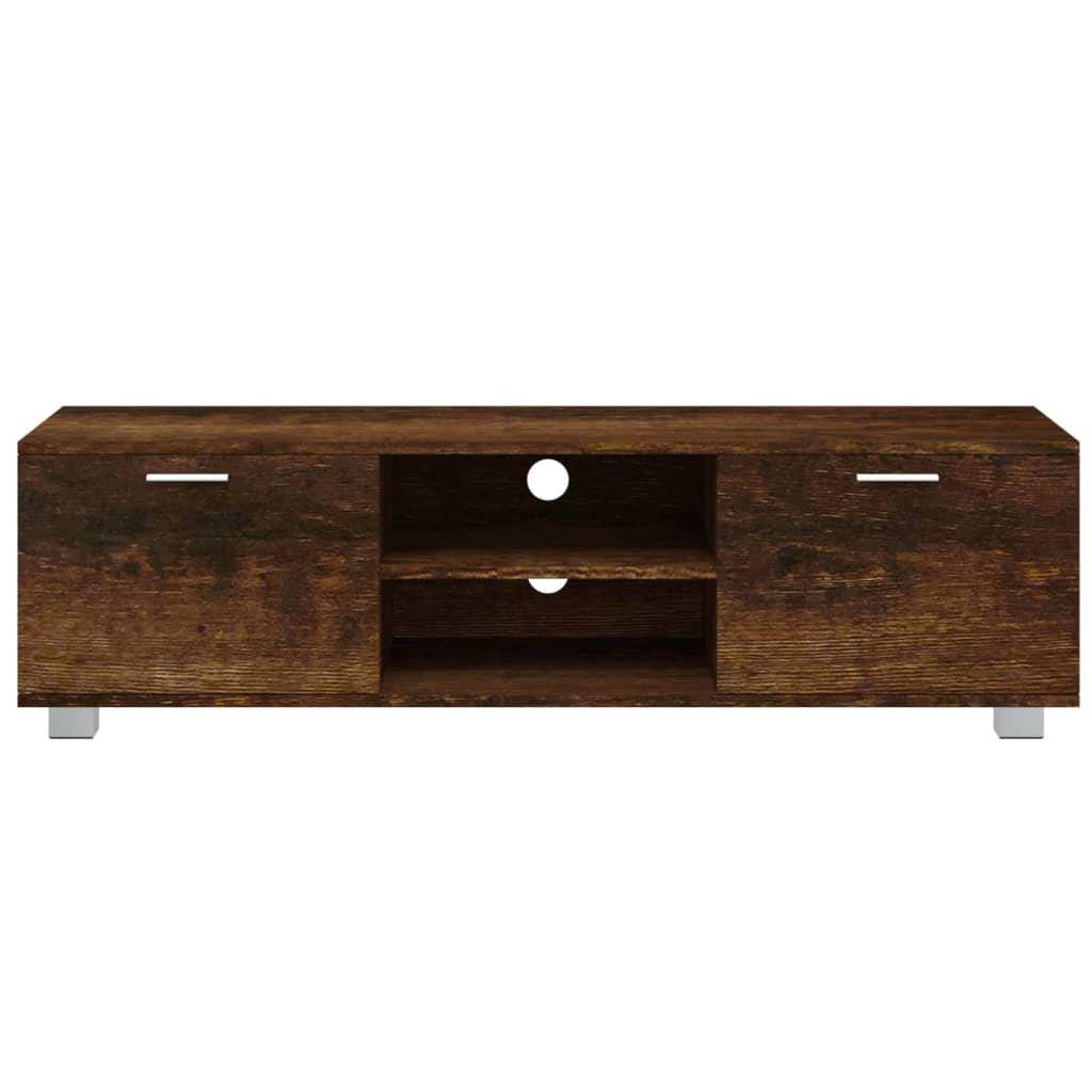 vidaXL Meuble TV chêne fumé 140x40,5x35 cm Aggloméré