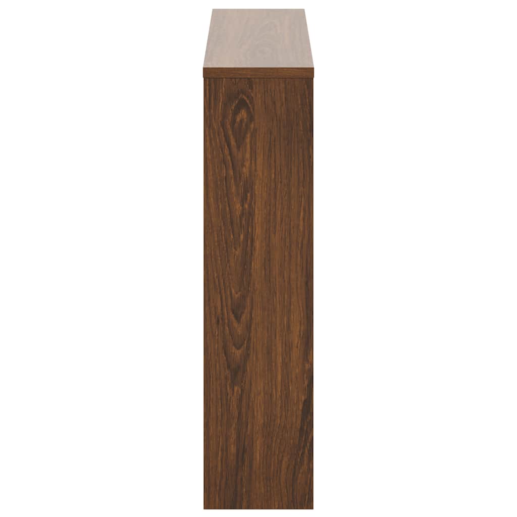 Schuhschrank mit Spiegel 2 Fächer Braun Eichen-Optik 63x17x67cm