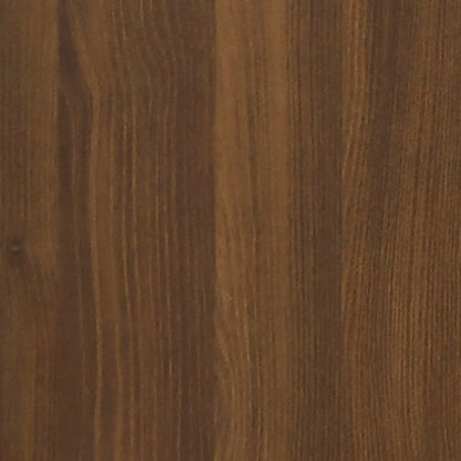 Schuhschrank mit Spiegel 2 Fächer Braun Eichen-Optik 63x17x67cm