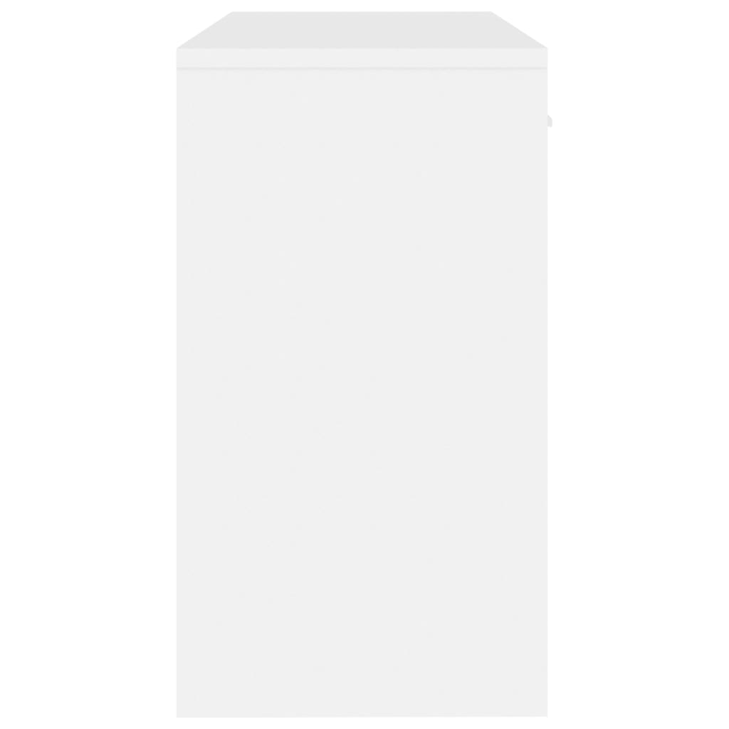 vidaXL Schreibtisch mit Stauraum Hochglanz-Weiß 100x40x73 cm