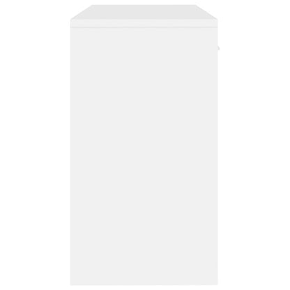 vidaXL Schreibtisch mit Stauraum Hochglanz-Weiß 100x40x73 cm