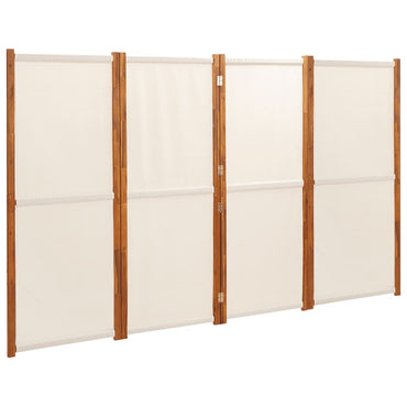 vidaXL 4-tlg. Raumteiler Cremeweiß 280x180 cm