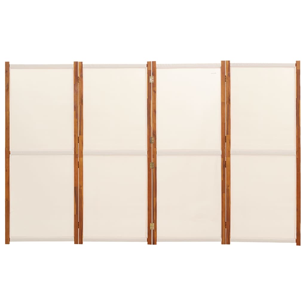 vidaXL 4-tlg. Raumteiler Cremeweiß 280x180 cm