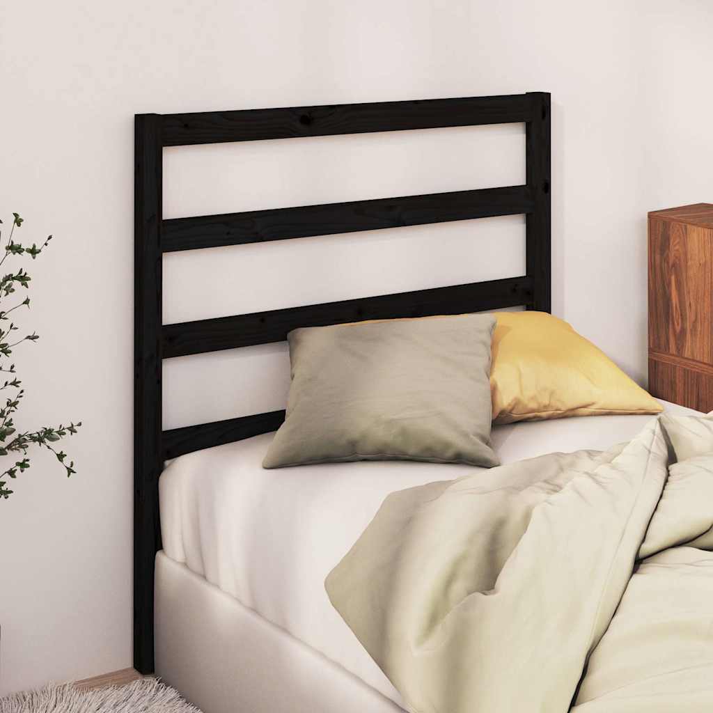 vidaXL Tête de lit Noir 81x4x100 cm Bois de pin massif