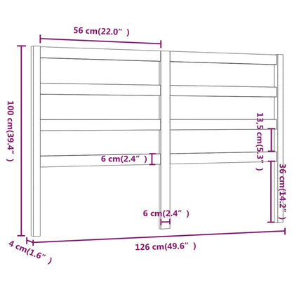 vidaXL Kopfteil Schwarz 126x4x100 cm Massivholz Kiefer