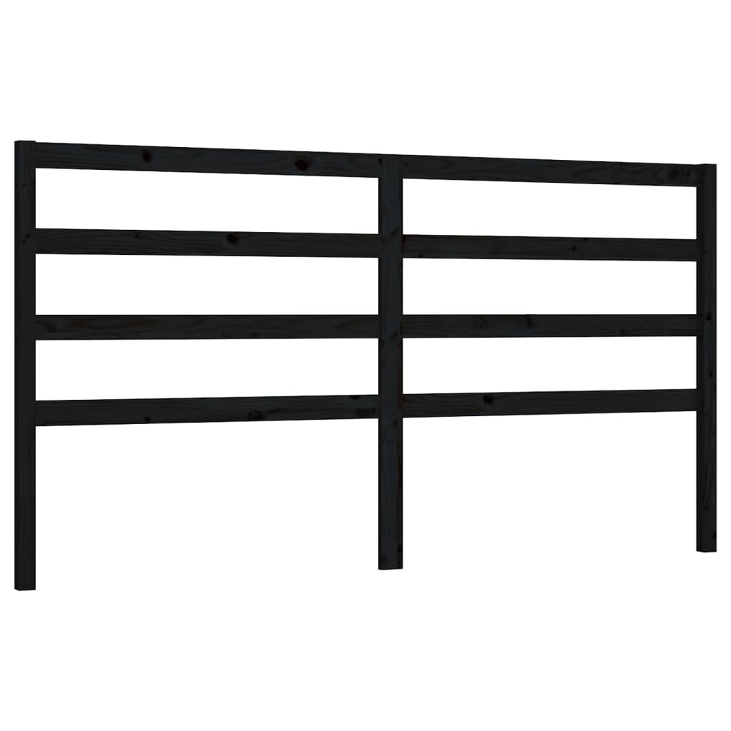 vidaXL Kopfteil Schwarz 206x4x100 cm Massivholz Kiefer