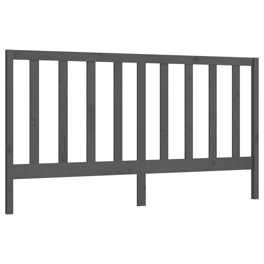 vidaXL Kopfteil Grau 206x4x100 cm Massivholz Kiefer