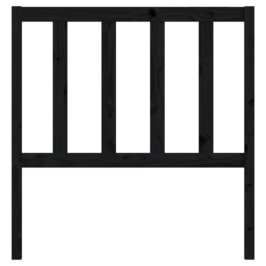 vidaXL Kopfteil Schwarz 106x4x100 cm Massivholz Kiefer