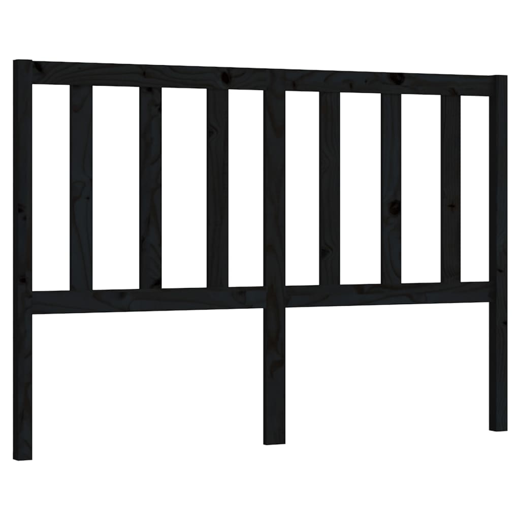 vidaXL Kopfteil Schwarz 126x4x100 cm Massivholz Kiefer