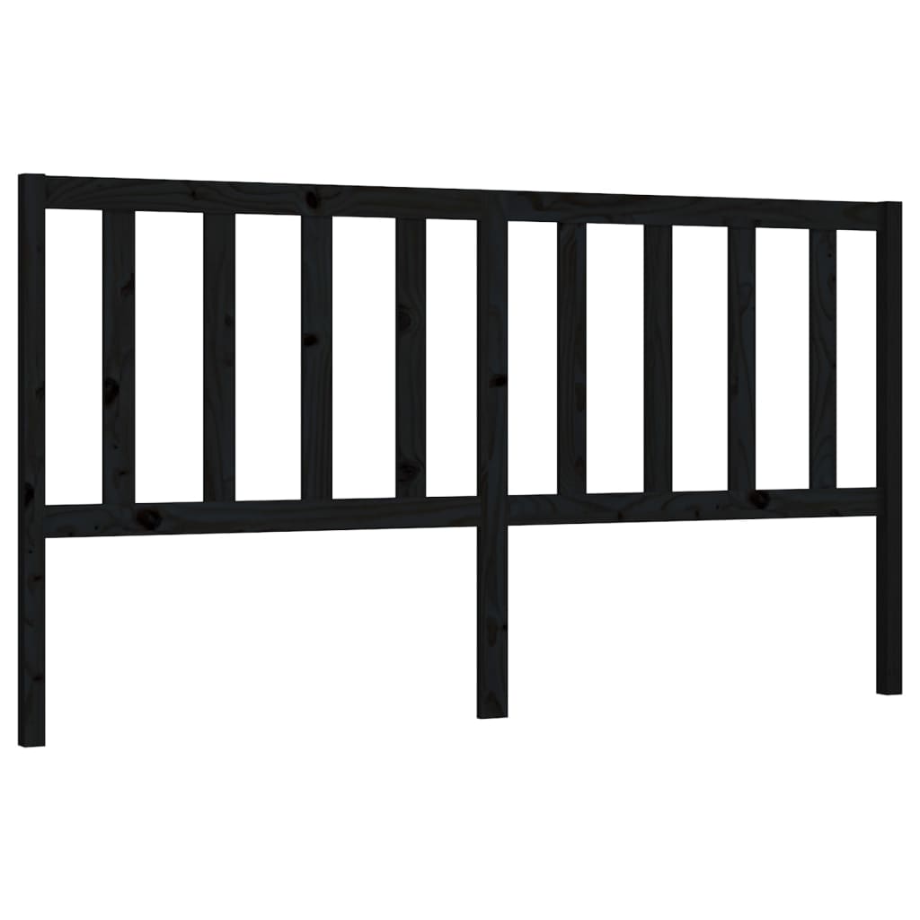 vidaXL Kopfteil Schwarz 206x4x100 cm Massivholz Kiefer