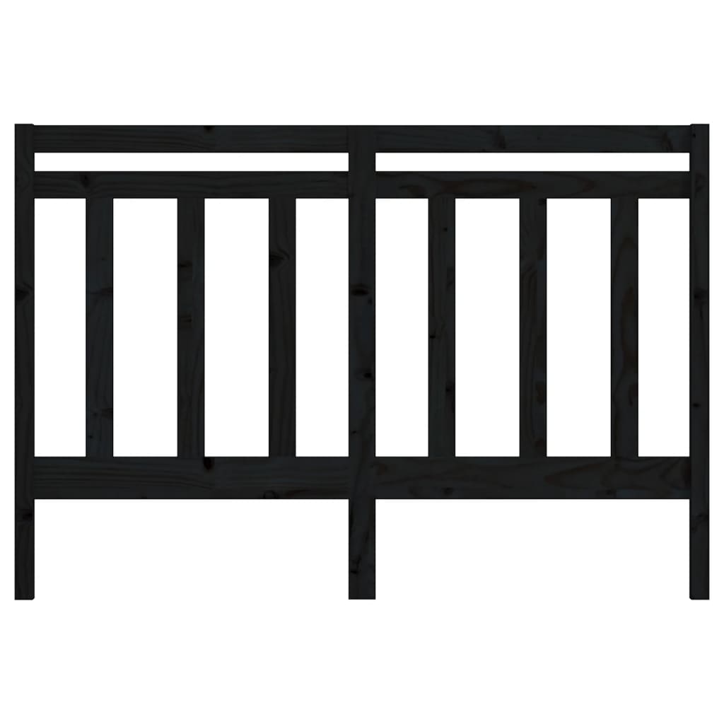 vidaXL Kopfteil Schwarz 126x4x100 cm Massivholz Kiefer