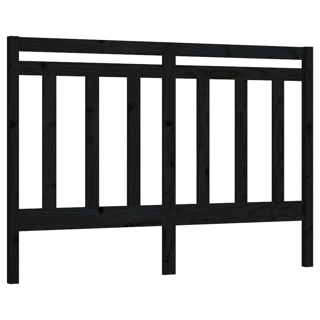 vidaXL Kopfteil Schwarz 146x4x100 cm Massivholz Kiefer