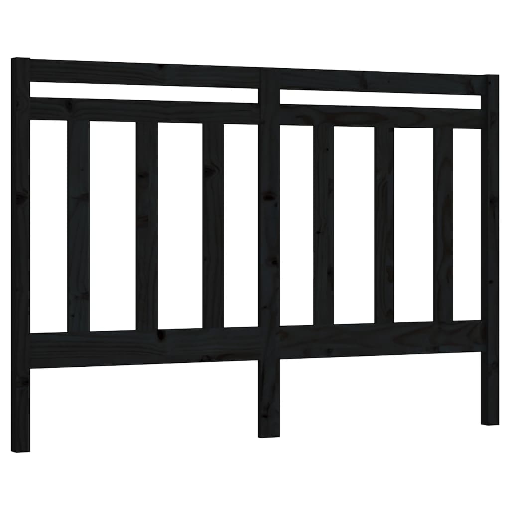 vidaXL Kopfteil Schwarz 156x4x100 cm Massivholz Kiefer