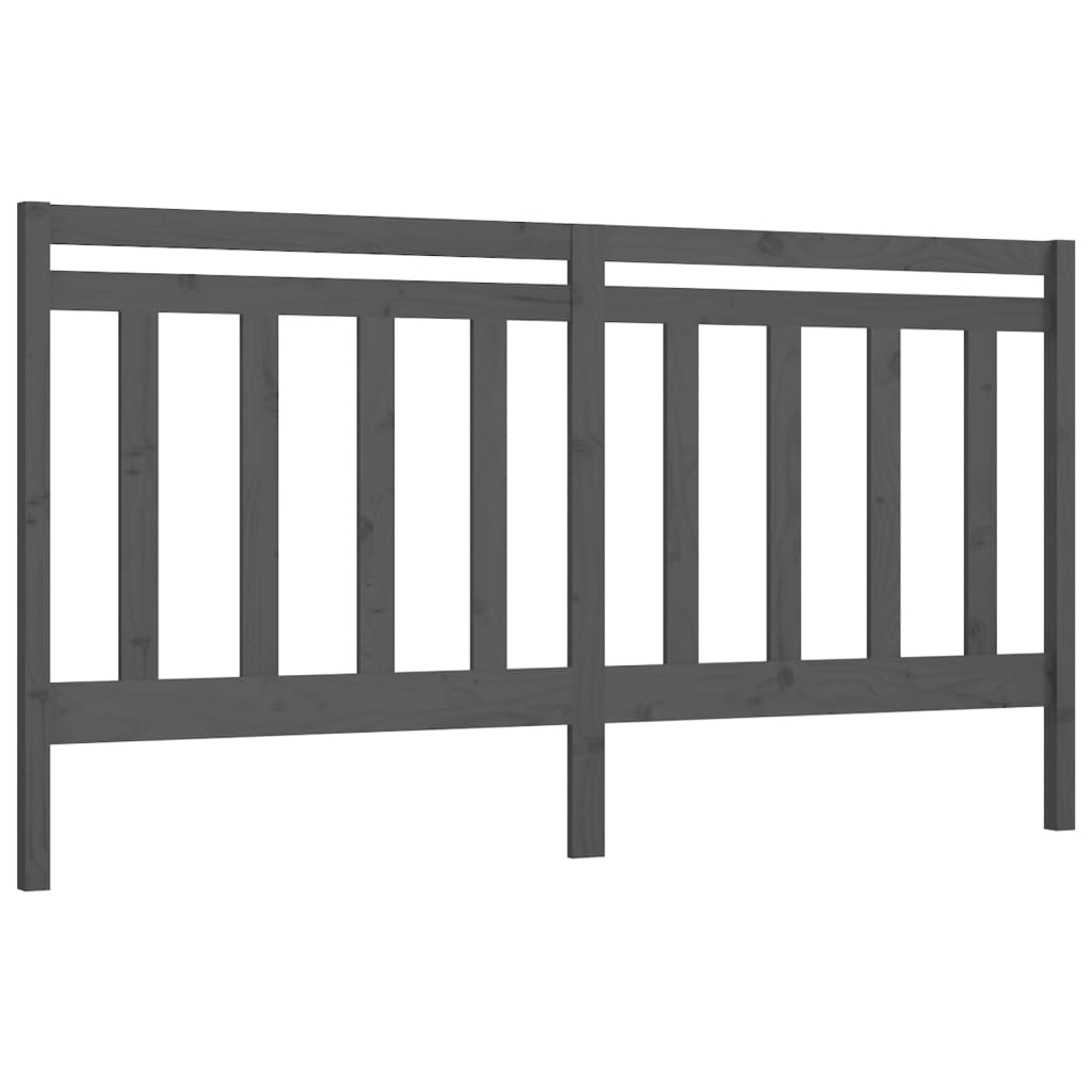 vidaXL Kopfteil Grau 186x4x100 cm Massivholz Kiefer