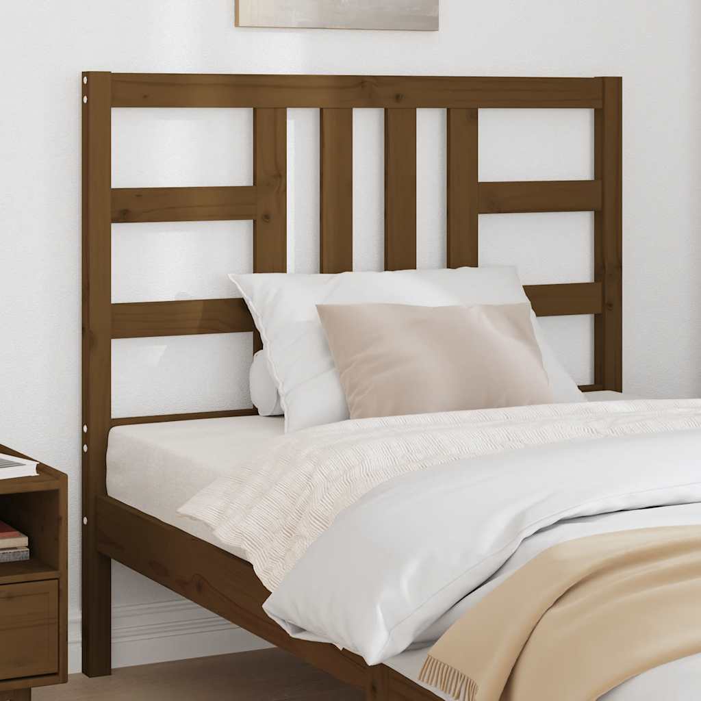 vidaXL Tête de lit Bois de pin massif Marron miel 106x4x100 cm