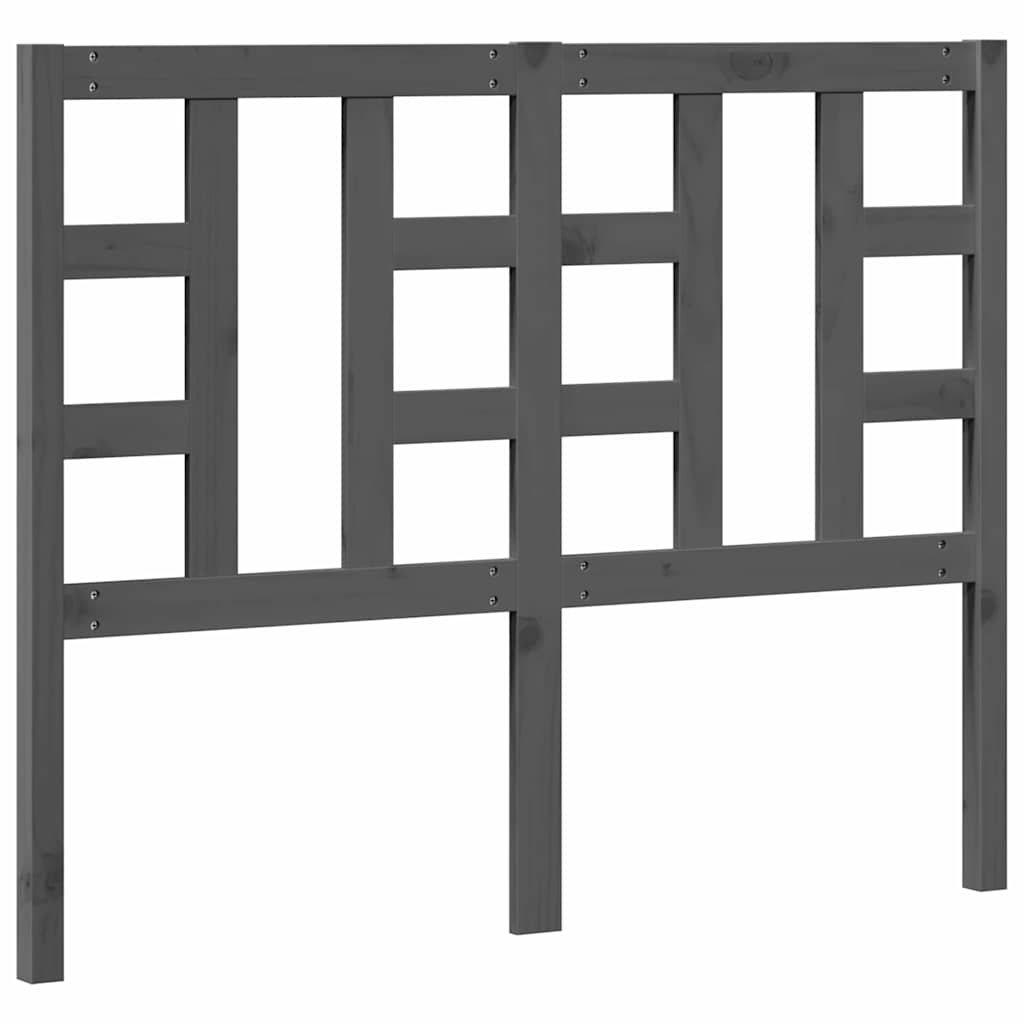 Kopfteil Grau 126x4x100 cm Massivholz Kiefer