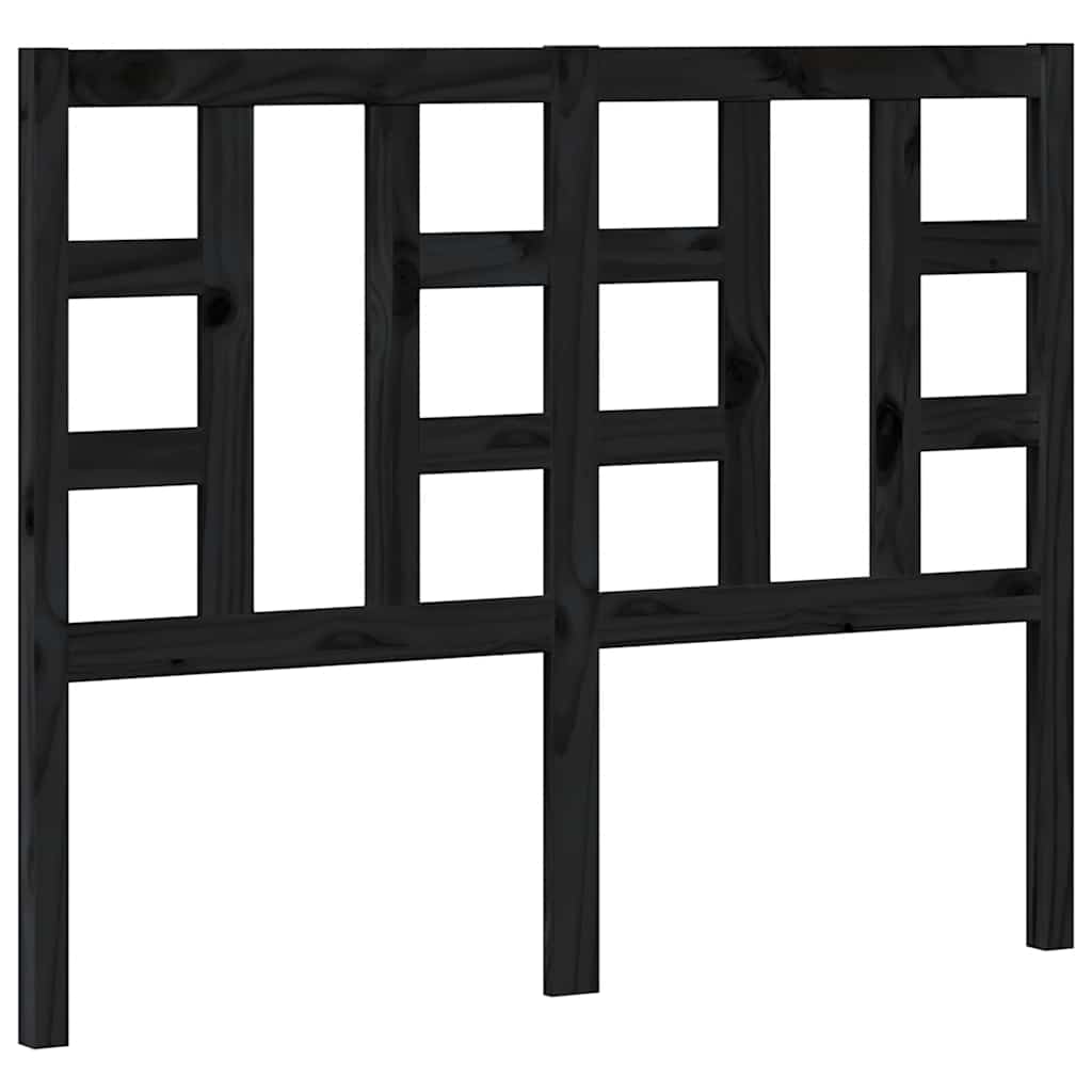 vidaXL Kopfteil Schwarz 126x4x100 cm Massivholz Kiefer