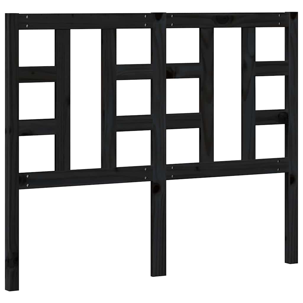 vidaXL Kopfteil Schwarz 126x4x100 cm Massivholz Kiefer