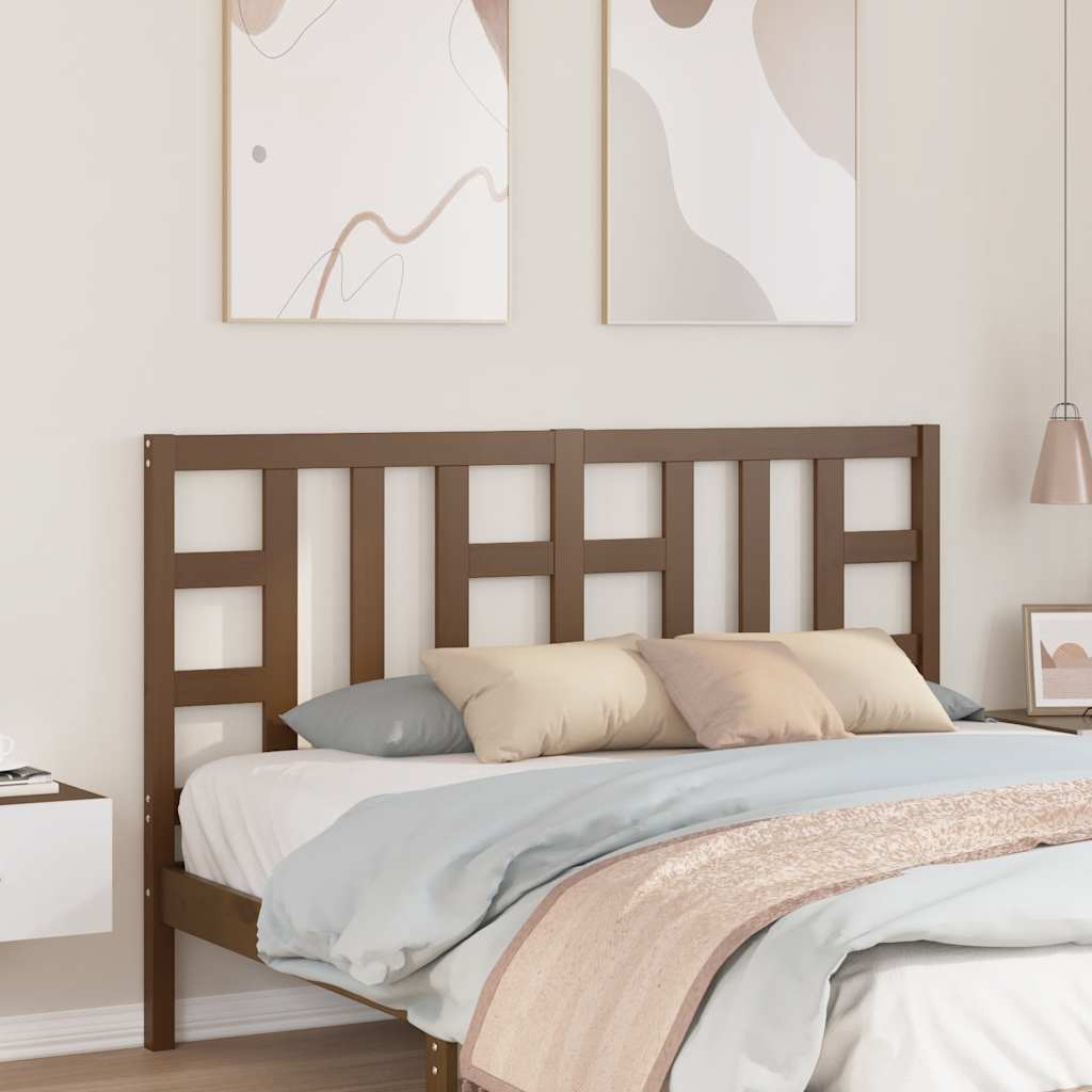 vidaXL Tête de lit Marron Miel 146x4x100 cm Bois de Pin Massif