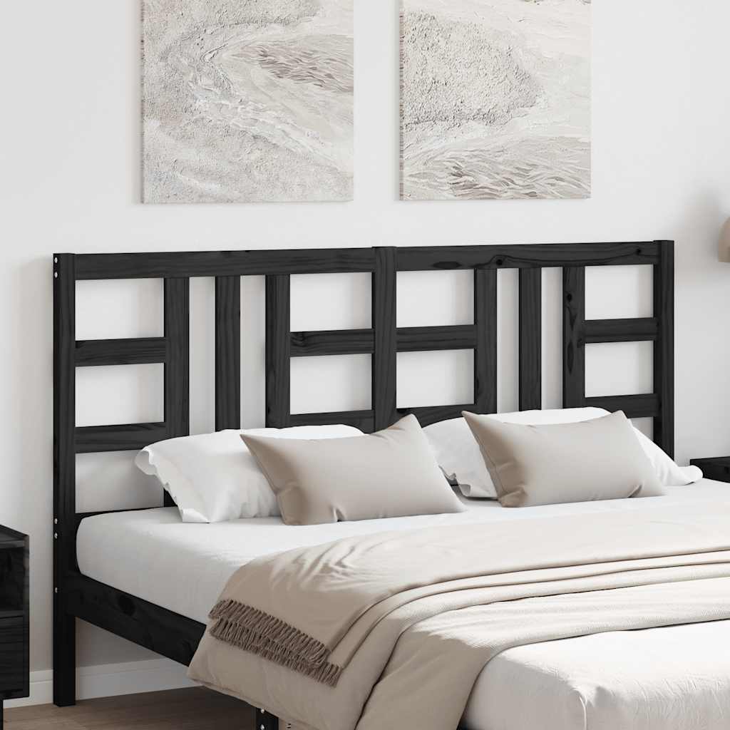 vidaXL Tête de lit Noir 166x4x100 cm Bois de pin massif